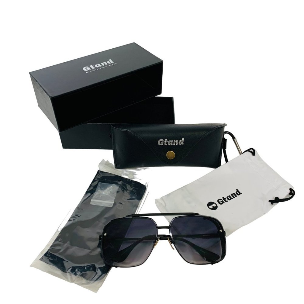 Gtand Mens Oversized Square Aviator Gradient Sunglasses Side Shield Steampunk